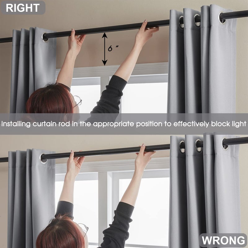 Rutterllow Blackout Curtains for Bedroom, Thermal Insulated Room Darkening Curtains 2 Panels for Living Room, Grommet Top (52x84 Inch, Dove Grey) - Image 3